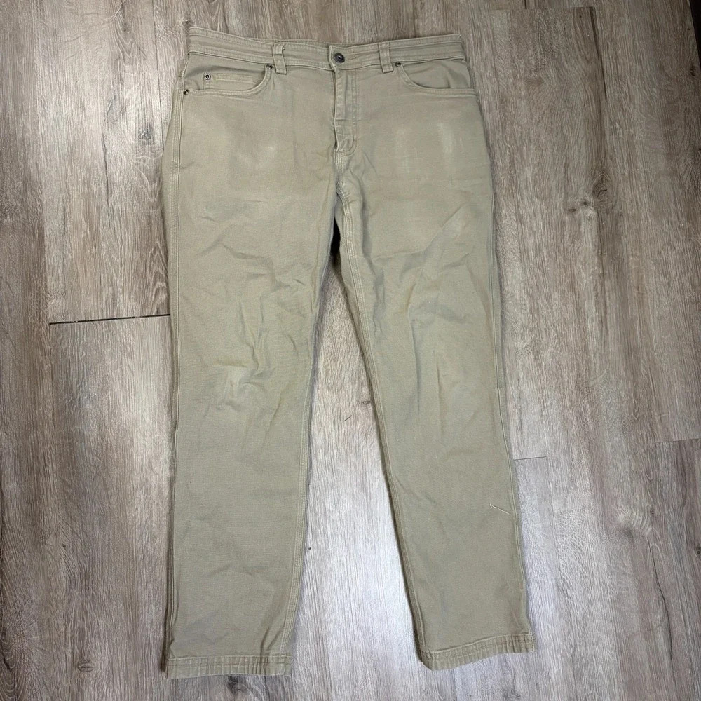 Duluth Trading Co. Flex Fire Hose Pants Brown 34x30 Slim Canvas Workwear